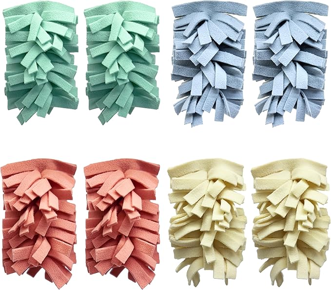 8 Pack 6 Layer Fleece Duster Refills for Swiffer Hand Duster, Zero Waste, 360-degree Cleaning，Reusable and Washable Replacement Dusters for Cleaning Ceiling Fan Hardwoods and Furniture(Multicolour)