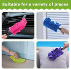 Zubebe 12 Pcs Duster Refill Reusable Fleece Duster Refills Feather Flat Dusters Multi Surface Washable Cleaning Pads Tools for Home, Blinds, Car, Pet, Furniture, Fans (Dark Color)