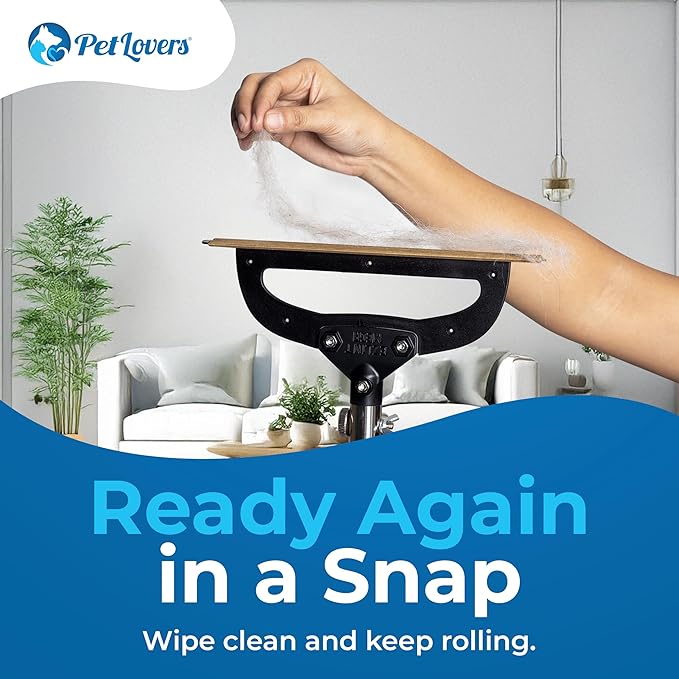 PetLovers EzLint Mega 52" Carpet Rake & Pet Hair Removal Tool – Dog & Cat Hair Remover Broom with Adjustable Handle & Extra Wide Head for Carpets, Rugs & Stairs (Black)