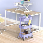 Simple Houseware 3-Tier Heavy Duty Metal Utility Rolling Cart, Purple