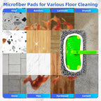 Reusable Microfiber Mop Pads Compatible with Sweeper Mop, Replacement Wet Mopping pad Refills & Washable Dry Sweeping Cloths for Use on All Sealed Floors - Stone, Hardwood, Laminate & Tile (6 Grey)