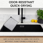 Nordhus Design Swedish Dishcloths,10 Grey Cloths, Made in Sweden - Reusable, Washable Cellulose Cotton Kitchen Cloths - Replace Paper Towels, Wipes, Sponges, Dish Rags