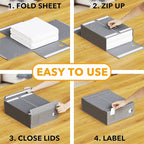 SpaceAid 6 Pack Bed Sheet Organizers and Storage, Foldable Sheet Organizer with Window for Linen Closet, Set Folder Keeper for Queen & King Size Bedding Storage (Gray)