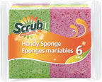 SCRUBIT Cellulose Scrub Sponge - Kitchen Cleaning Sponges for Dishes, Pans, Pots & More- 6 Pack Dishwashing Sponges - Colors and Packaging May Vary
