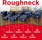 Rubbermaid Roughneck Tote 18 Gal, 6 Pack, Made in USA, Dark Indigo Metallic, Rugged Plastic Stackable Storage Bins with Lids and Handles