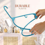 Plastic Hangers 20 Pack Blue - Clothes Hangers - Makes The Perfect Coat Hanger and General Space Saving Clothes Hangers for Closet - Percheros Ganchos para Colgar Ropa Hangars