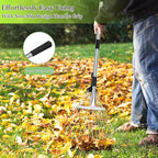 68" Heavy Duty Rake, Metal Leaf Rake with Detachable Handle, Garden Rakes for Leaves with Expandable Tines,Leaf Collector, Rakes for Lawns Heavy Duty Leaves, Debris