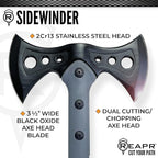 Reapr Sidewinder Tactical Double Axe – 16" Dual-Headed Survival Hatchet with 2Cr13 Stainless Steel Cast Head, Black Oxide Finish, Nylon-Reinforced Handle, Ballistic Sheath – Camping, Hunting, Outdoor