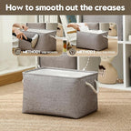 Storage Bins for Shelves - 11.8x7.9x5.2 inch Grey Small Storage Baskets for Organizing, Fabric Storage Cubes Closet Organizer for Home Nursery Gift Decorative (Gray)