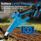 Cordless Tiller Cultivator, Battery Powered Electric Tiller with 360RPM, 48 Steel Tines, 9" Tilling Width, 6.6" Depth, Portable Rotary Tiller for Gardening(2x4.0 Ah Battery & Charge & LCD Display)