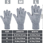 Patelai 3 Pairs Microfiber Plant Dusting Gloves Leaf Cleaning Gloves for Indoor Plants, Blinds, Furniture, House (Dark Blue,Gray,Khaki,Small)