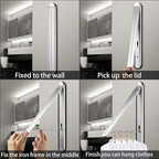 Clothes Drying Rack Folding Indoor And Outdoor Universal, Wall Mounted Folding Drying Rack Clothing Retractable Dryer Rack For Laundry Room Closet Organization And Storage, Aluminum (1, Silver)