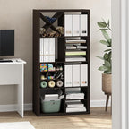 Furinno Cubicle 3-Shelf File Organizer Cube Insert (Does not fit IKEA Kallax Shelving), Black Dark Oak