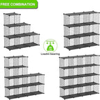 TUMUCUTE Wire Cube Storage Organizer, Metal Storage Shelves Bookshelf, Stackable Modular Closet Organizer for Bedroom Living Room, Office,Storage Shelves（6-Cube，Black）