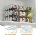 LXLXXL Can Organizer For Pantry Canned Food Goods Organizer For Cabinet Clear Automatic Rolling Can Storage Organizer Pantry Holders Rack, Holds Up to 48 Cans