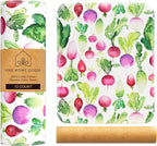 Reusable Paper Towels (12"x10”) - Soft Absorbent 100% Cloth Paper Towels-Washable Paper Towels Rolls w/Cardboard Roll-Reusable Napkins Washable-Dish Cloths (Summer Radish, 12x10inch)