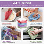 Microfiber Cleaning Cloth, 34 Pack Assorted Color Cleaning Rags for Housekeeping, Colorful Reusable Microfiber Towels for Car, Kitchen, Bathroom and Household Cleaning Supplies, 11.8"X11.8"