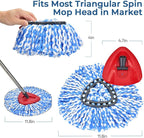 Matthew Cleaning 3Pack Blue Microfiber Spin Mop Replacement Head Compatible with EasyWring Spin Mop Replace Head-EasyWring High Absorbency,Machine Washable,Microfiber Spin Mop Refills