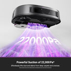 Eureka J15 Evo Ultra Self-Emptying Robot Vacuum Combo, 22,000 Pa Suction Auto Mop Lifting 131°F Hot Air Dry Scrub Extend Robotic Vacuum Cleaner