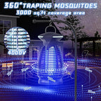 Bug Zapper Outdoor for Mosquito Flies - Electric 4000V Powerful Bug Zappers Indoor Waterproof Insect Killer Trap Lamp with LED Light for Patio Backyard Porch Garage & Home