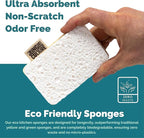 Jungle Culture Eco Sponge Set of 4 • Eco Friendly Natural Dishwashing Sponges • Non-Scratch, Biodegradable & Durable • Double Sided Loofah Kitchen Scourer • Compostable & Reusable Washing Up Sponges