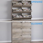 BORNOON Shoe Cabinet with 6 Flip Drawers, Slim Narrow Shoe Storage Cabinet, Freestanding Shoe Organizer for Entryway, Hallway, Foyer