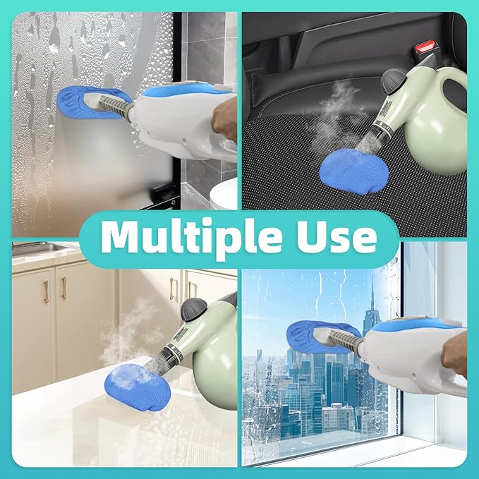 10 Pack Microfiber Cloth for Handheld Steam Shot, Steam Cleaner Accessories, Reusable Washable Steam Mop Pads Compatible with Most of Handheld Steam Shot/Cleaners （Blue）