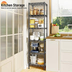 DurayLoly 6 Wire Shelving Metal Shelves Storage Rack:Adjustable Storage Shelves Standing Shelf Units and Narrow Shelf for Laundry Bathroom Kitchen Pantry Closet Office 15.8" w*11.8" D*63" H