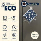 Swedish Dishcloths for Kitchen, 8 Pack Japanese Pattern Reusable Paper Towels with Clips, Non-Scratch Swedish Dish Towels, Super Absorbent Cellulose Dish Cloths, No Odor