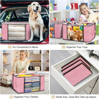 Budding Joy 90 L Large Storage Bags, 6 Pack Clothes Bins Foldable Closet Organizer Containers for Blanket, Comforters, Bed Sheets, Pillows (Pink)