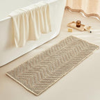 Bathroom Floor Mat,Boho Bathroom Mat,Super Absorbent Bath Rug,Bathroom Rugs Non Slip Washable, Quick Dry Shower Mats, Ultra Soft Bath Mat Towel,Brown,19"*48"