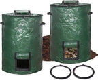 Large Compost Bin Bags,Garden Compost Bin Bags 80 Gallon(300L) Outdoor Foldable Garden Yard Garbage Cans Leaf Bag (Green 2pcs)