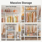 VIPEK V50 White Closet Rack, Extra Large Heavy-Duty Freestanding Wardrobe with Adjustable Shelves for Bedroom, Apartment, Walk-in Closet, 1300 lb Capacity