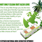 Natural Sponge Kitchen 12Pack,Eco Friendly Non-Scratch Scrub Sponge,Biodegradable Sisal Scrubber with Compostable Kitchen Sponges for Dishes Cleaning…