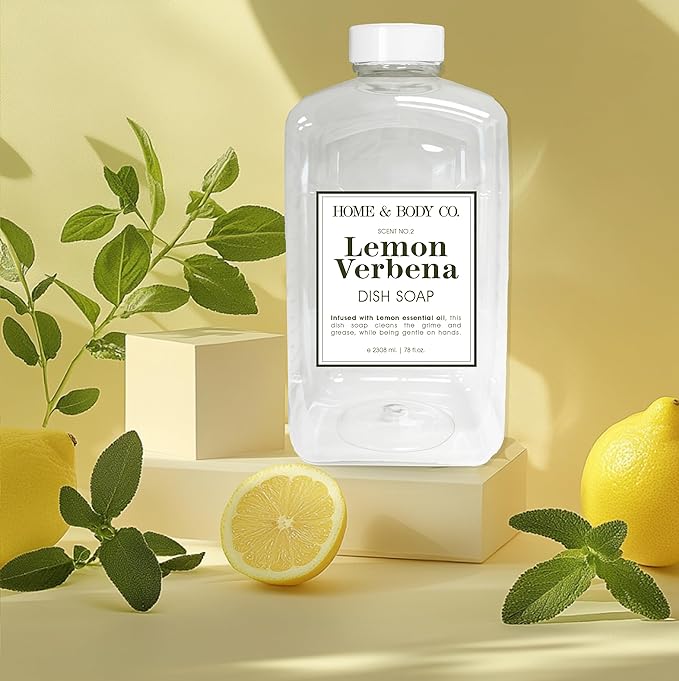 Home & Body Co. Lemon Verbena, Rosemary Mint Dish Soap Refills, 2 Pack 78oz bottles