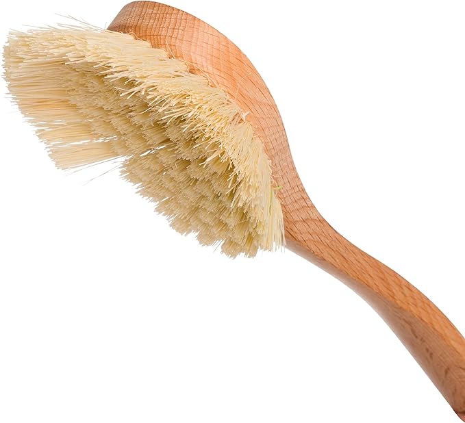 Redecker Tampico Fiber Dish Brush with Extra-Large Brush Head, Oiled Beechwood Handle, 10-3/5-Inches, Made in Germany