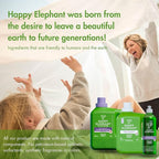 Happy Elephant Liquid Laundry Bundle, White Tea & Fig Scent, Natural Laundry Detergent & Fabric Softener, Plant Based, Stain Remover & Fabric Conditioner, Gentle on Skin, 64 Fl Oz Each, 2 Pack