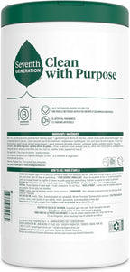 Seventh Generation Multi Surface Wipes, Pack of 3, for all purpose cleaning, lemon zest scent with 100% essential oils and botanical ingredients, 70 ct each