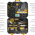 Start Pro 237-Piece Household & Auto Repair Tool Kit - General Hand Tool Set with Screwdrivers, Sockets, Wrenches & Plastic Storage Case, Portable for DIY