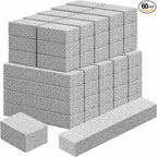LemonRoad 60 Pack Pumice Stone for Toilet Cleaning Bowl 2 Sizes Scouring Pumice Pad Stick Hard Water Stain Remover Powerfully Clean for Toilet Bathtub Swimming Pool House Grill Sinks Clean Supplies
