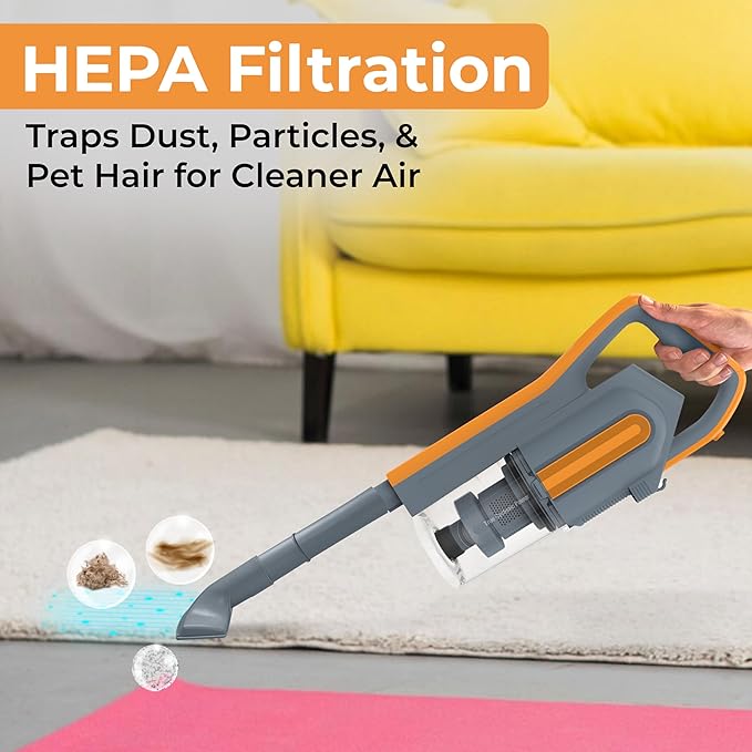 Koblenz Atlas Stick Vac 3-in-1 Cyclonic Vacuum Cleaner, HEPA Filtration, 600W Motor, 1 L Dust Cup, Long Corded Stick Vacuum, for All Surfaces, SVK-160