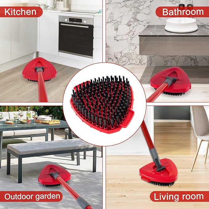 Scrub Brush for O-Cedar, Scrubber Mop Head Compatible with Ocedar Spin Mop Easy Wring 1 Tank,Upgraded Full Bristle of Cedar Scrubber Attachment,Floor Scrubber Brush,Wall Tile Bathroom Scrubber,2 Pack