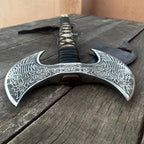 MDM-Ax106 24" Double Headed Viking Axe – Handmade High Carbon Steel Battle Axe with Rosewood Shaft | Double Sided Dane Axe | Custom Gift for Men | Christmas