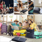 Travel Laundry Bag (2 Pcs - Large + Small) - Foldable Waterproof Washable Wet Dry Bag for Gym, Swimming, Yoga, and Workout Perfect for Dirty Clothes, Bathing Suits, Travel Accessories - Navy Blue