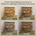 10-Cube Storage Bookcase, Modern 3-Tier Wooden Storage Organizer Open Bookshelf with Base for Living Room, Bedroom, Home Office