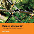 Fiskars 32" PowerGear Bypass Loppers, Patented Mechanism Multiplies Force 3x to Reduce Strain, Heavy-Duty Precision-Ground Steel Blade for Living Growth, Trims Tree Branches up to 2" Diameter