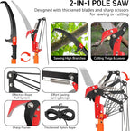 Outvita 7-24FT Telescoping Pruning Pole for Tree Trimming, Aluminum Manual Pole Saws for Tree Trimmer with Telescopic Extension Pole 1 Scissors 2 Blade