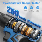 Cordless Drill Set,12V Power Drill Driver 3/8" Keyless Chuck with 92 Acessories, Built-in LED Light, 25+1 Position, Electric Drill for Home DIY Projects（Blue）