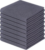 Homaxy 100% Cotton Waffle Weave Kitchen Dish Cloths, Ultra Soft Absorbent Quick Drying Dish Towels, 12 x 12 Inches, 8-Pack, Dark Grey