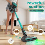 Cordless Vacuum Cleaner, Stick Vacuum with Powerful Suction, 45Mins Runtime Vacuum Cleaners for Home, Anti-tangle and 1.5L Dust Cup, 6 in 1 Lightweight Vacuum for Hardwood Floor Carpet Pet Hair